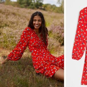 Maeve Red Floral Mini Dress